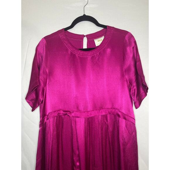 MAEVE by Anthropologie Jimena Midi Dress Short Sleeve Tunic Sz M Solid P… - Picture 6 of 12